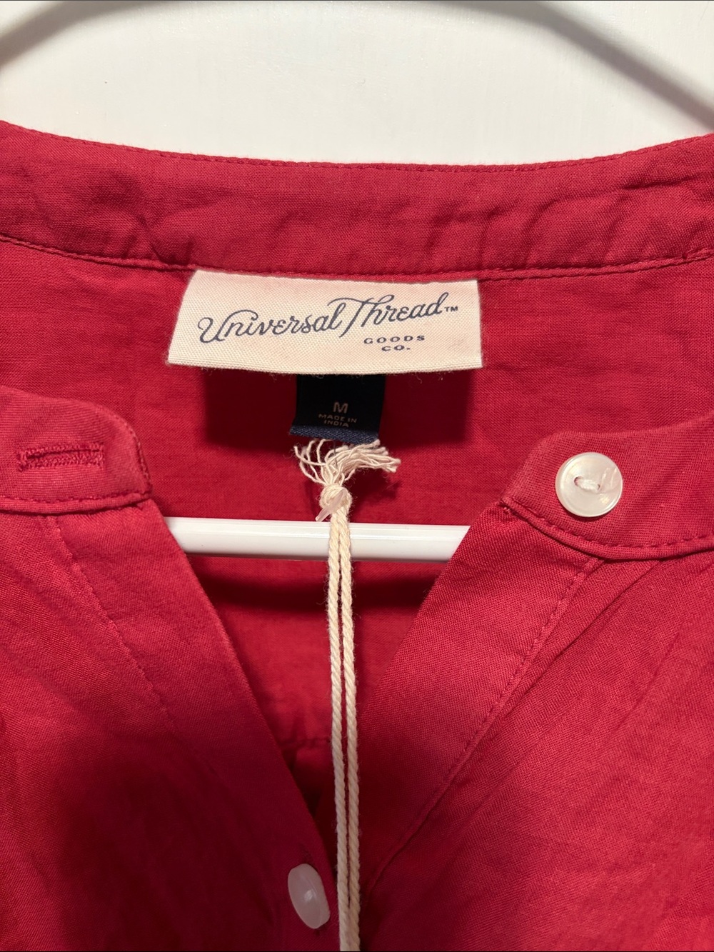 Universal Thread Red Button-Front Peasant Blouse - Picture 2 of 5